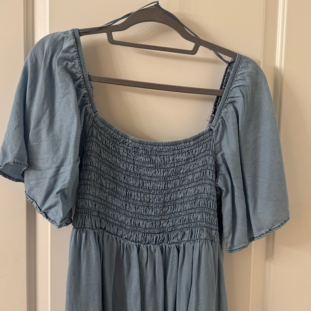 Blu Pepper Light Blue Smocked Top - Picture 2 of 5